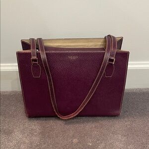 Elegant Plum Leather Tote Bag